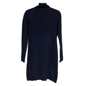 Qi Cashmere 100% Cashmere Mock Neck Sweater Dress Black Women’s Size Medium